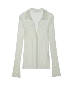 Helmut Lang Bell-Sleeved Ribbed Cardigan White White 8 Helmut Lang Bell-Sleeved Ribbed Cardigan White White -Helmut Lang And Misook Sales unnamed file 1006