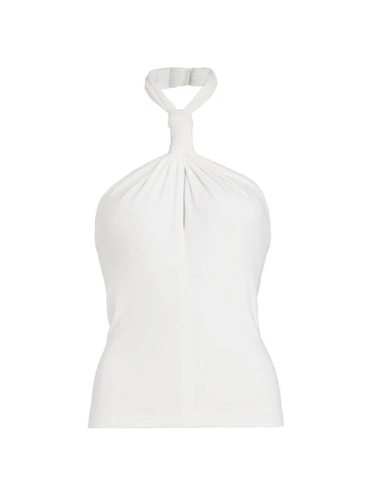 Helmut Lang Twist Halter Top Optic White 3 Helmut Lang Twist Halter Top Optic White