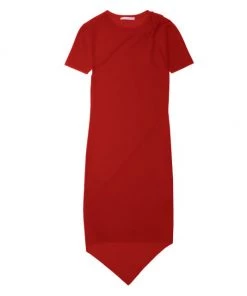 Helmut Lang Twist Asymmetric T-Shirt Dress White -Helmut Lang And Misook Sales unnamed file 1046