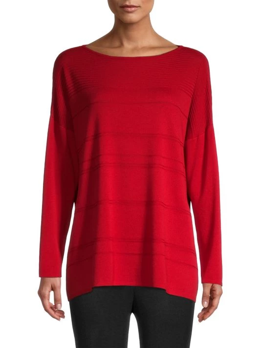 Misook Relaxed Tonal Stripe Knit Tunic 5 Misook Relaxed Tonal Stripe Knit Tunic - Image 3
