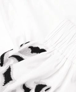 Misook Embroidered Puff-Sleeve Cotton Blouse -Helmut Lang And Misook Sales unnamed file 1212