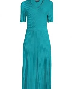 Misook Textured Knit Fit-And-Flare Dress