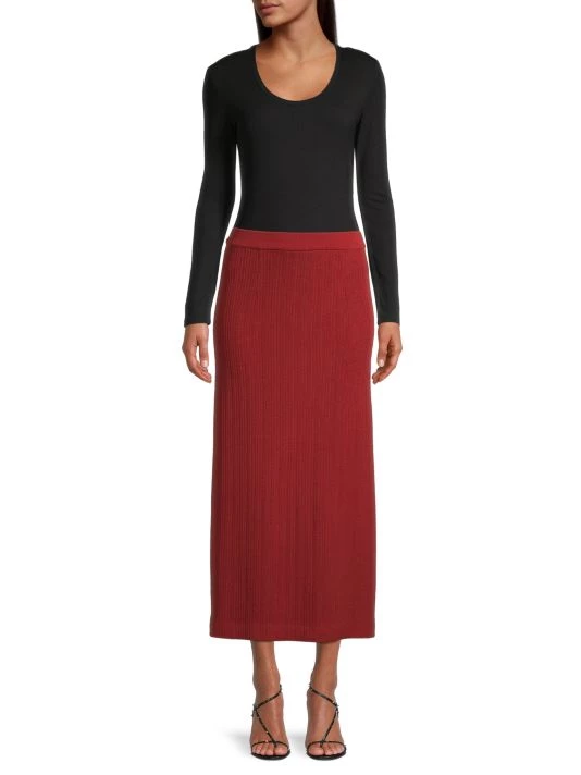 Misook Ribbed Soft Knit Midi Skirt 4 Misook Ribbed Soft Knit Midi Skirt - Image 2