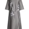 Misook Floral Embroidered Cotton Dress