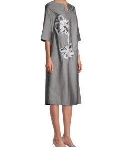 Misook Floral Embroidered Cotton Dress 11 Misook Floral Embroidered Cotton Dress -Helmut Lang And Misook Sales unnamed file 1234