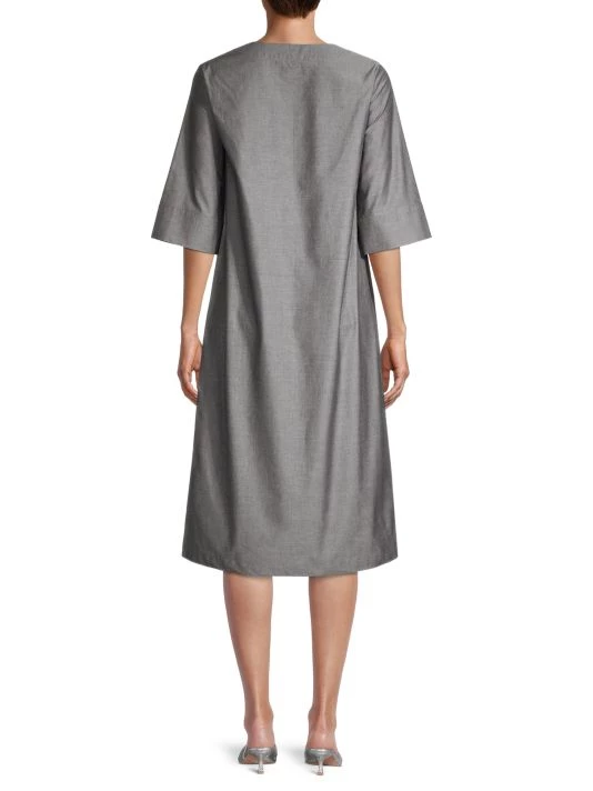 Misook Floral Embroidered Cotton Dress 7 Misook Floral Embroidered Cotton Dress - Image 5