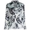 Misook Marble Print Cr&ecirc;pe De Chine Button-Front Shirt -Helmut Lang And Misook Sales unnamed file 1243
