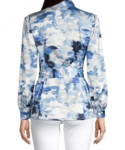 Misook Brushstroke Print Crepe De Chine Belted Shacket 12 Misook Brushstroke Print Crepe De Chine Belted Shacket -Helmut Lang And Misook Sales unnamed file 1271