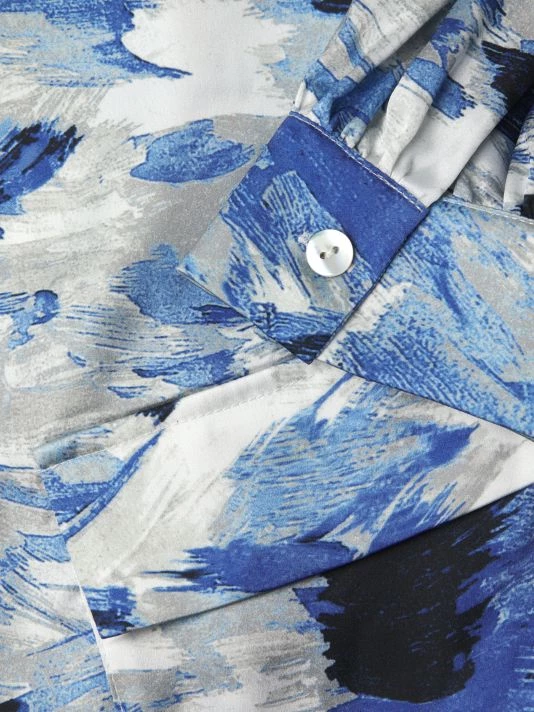 Misook Brushstroke Print Crepe De Chine Belted Shacket 8 Misook Brushstroke Print Crepe De Chine Belted Shacket - Image 6