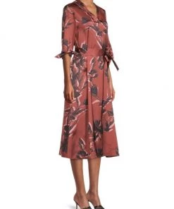 Misook Floral Belted Crepe De Chine Dress -Helmut Lang And Misook Sales unnamed file 1276