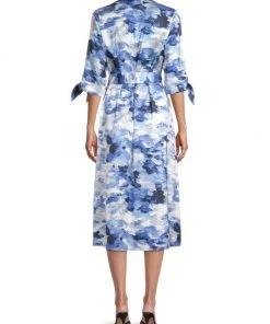Misook Brushstroke Print Crepe De Chine Dress 12 Misook Brushstroke Print Crepe De Chine Dress -Helmut Lang And Misook Sales unnamed file 1295