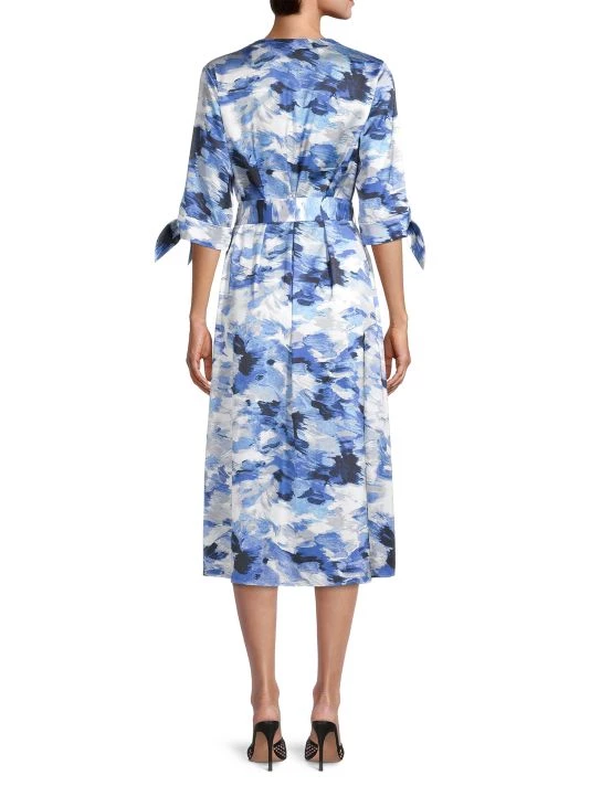 Misook Brushstroke Print Crepe De Chine Dress 7 Misook Brushstroke Print Crepe De Chine Dress - Image 5