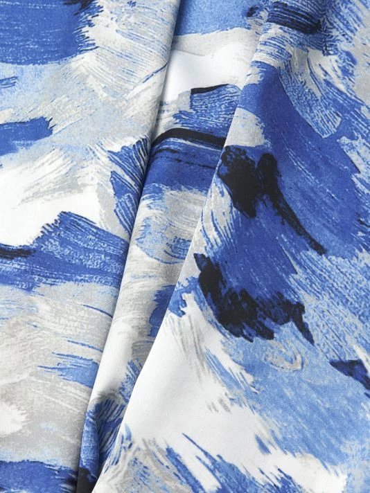 Misook Brushstroke Print Crepe De Chine Dress 8 Misook Brushstroke Print Crepe De Chine Dress - Image 6