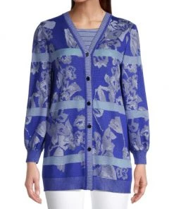 Misook Floral Jacquard Knit Cardigan -Helmut Lang And Misook Sales unnamed file 1299