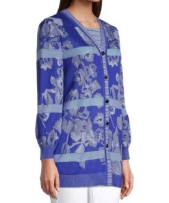 Misook Floral Jacquard Knit Cardigan -Helmut Lang And Misook Sales unnamed file 1300