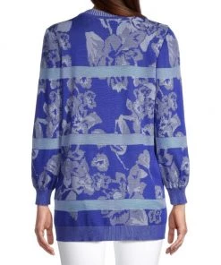 Misook Floral Jacquard Knit Cardigan -Helmut Lang And Misook Sales unnamed file 1301