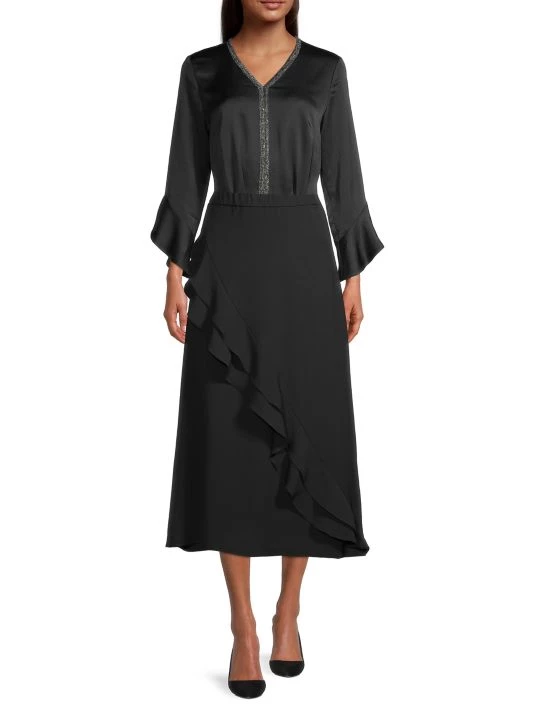 Misook Crepe De Chine Tulip-Sleeve Blouse 4 Misook Crepe De Chine Tulip-Sleeve Blouse - Image 2