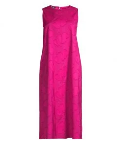 Misook Floral Burnout Cotton Midi-Dress