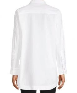 Misook Long Button-Front Cotton-Blend Blouse 12 Misook Long Button-Front Cotton-Blend Blouse -Helmut Lang And Misook Sales unnamed file 1408