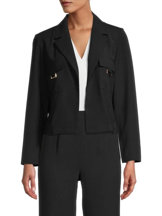 Misook Crepe Cropped Blazer 5 Misook Crepe Cropped Blazer - Image 3