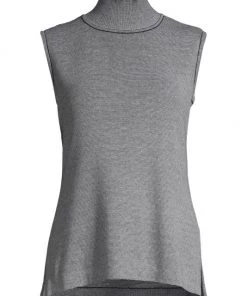 Misook Turtleneck Striped Knit Tank