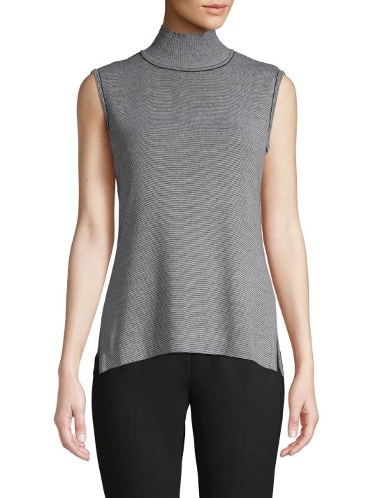 Misook Turtleneck Striped Knit Tank 5 Misook Turtleneck Striped Knit Tank - Image 3