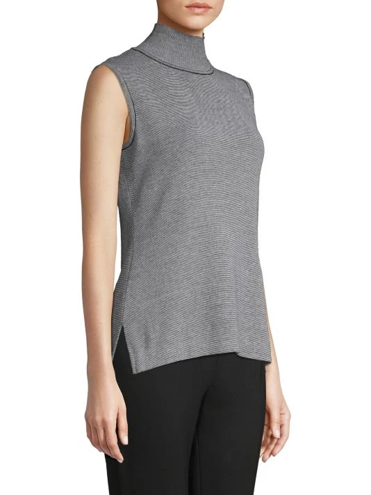 Misook Turtleneck Striped Knit Tank 6 Misook Turtleneck Striped Knit Tank - Image 4