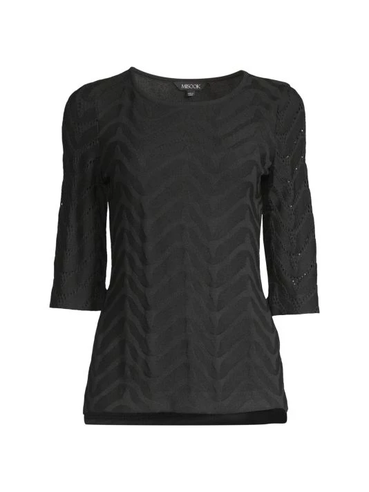 Misook Pointelle-Sleeve Soft Knit Tunic 3 Misook Pointelle-Sleeve Soft Knit Tunic