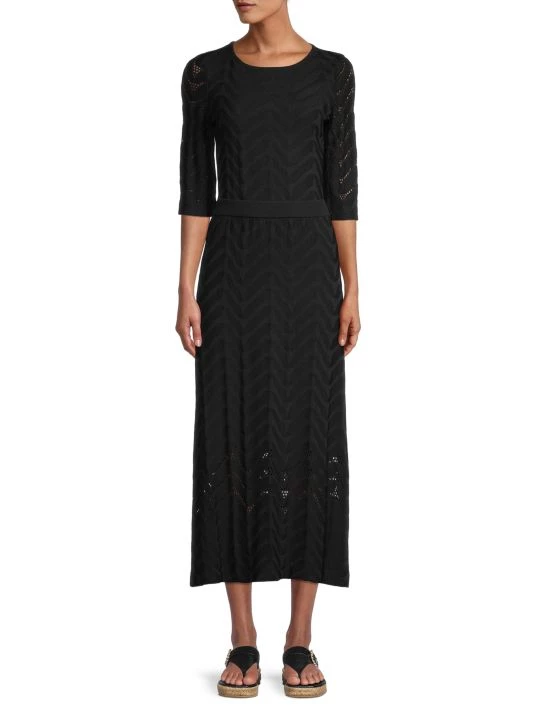 Misook Pointelle-Sleeve Soft Knit Tunic 4 Misook Pointelle-Sleeve Soft Knit Tunic - Image 2