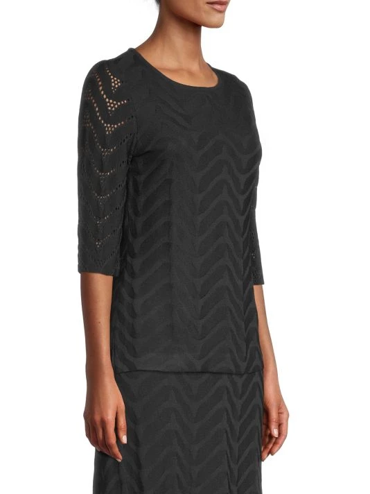 Misook Pointelle-Sleeve Soft Knit Tunic 6 Misook Pointelle-Sleeve Soft Knit Tunic - Image 4