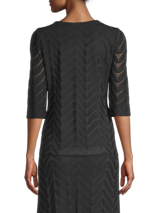 Misook Pointelle-Sleeve Soft Knit Tunic 7 Misook Pointelle-Sleeve Soft Knit Tunic - Image 5