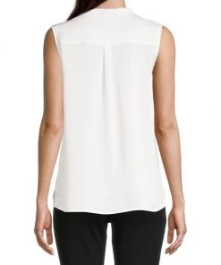 Misook Crepe De Chine Tie-Neck Blouse -Helmut Lang And Misook Sales unnamed file 1490