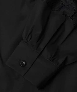 Misook Lace Trim Puff Sleeve Poplin Blouse -Helmut Lang And Misook Sales unnamed file 1497