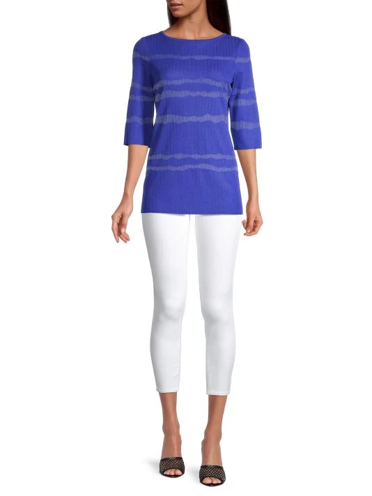 Misook Shimmer Stripe Knit Tunic 4 Misook Shimmer Stripe Knit Tunic - Image 2