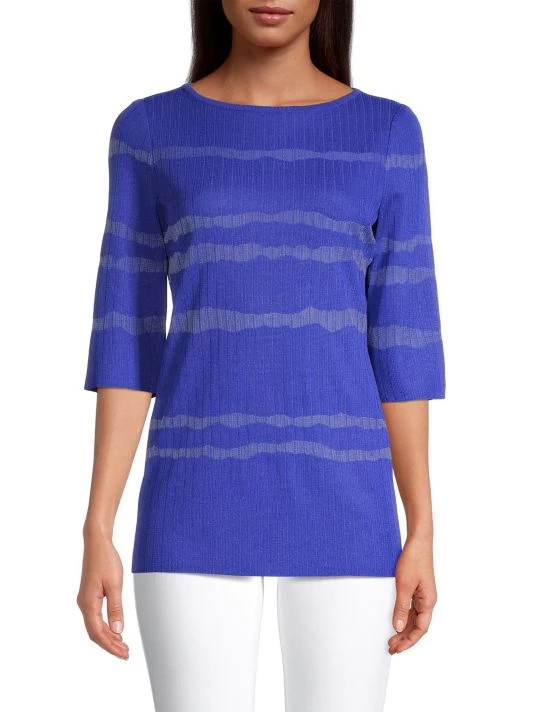 Misook Shimmer Stripe Knit Tunic 5 Misook Shimmer Stripe Knit Tunic - Image 3