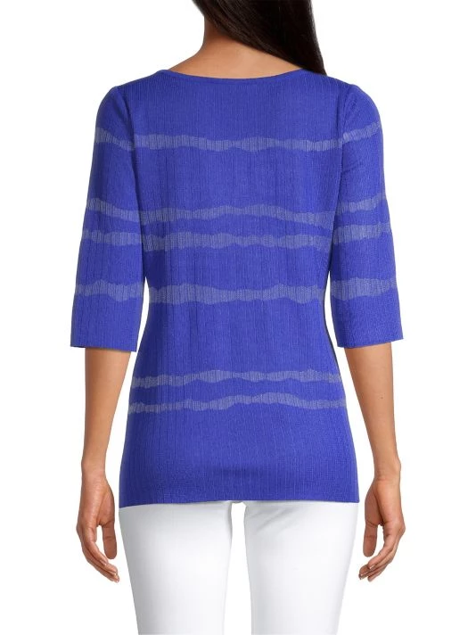 Misook Shimmer Stripe Knit Tunic 7 Misook Shimmer Stripe Knit Tunic - Image 5