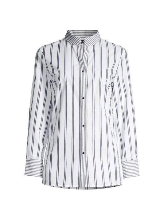Misook Mixed Striped Poplin Shirt 3 Misook Mixed Striped Poplin Shirt