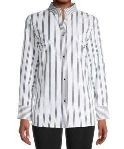 Misook Mixed Striped Poplin Shirt 10 Misook Mixed Striped Poplin Shirt -Helmut Lang And Misook Sales unnamed file 1530