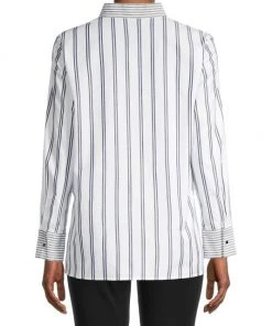 Misook Mixed Striped Poplin Shirt 12 Misook Mixed Striped Poplin Shirt -Helmut Lang And Misook Sales unnamed file 1532
