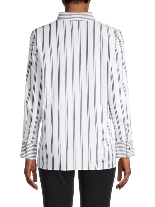 Misook Mixed Striped Poplin Shirt 7 Misook Mixed Striped Poplin Shirt - Image 5