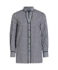 Misook Gingham Button-Up Blouse