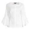 Misook Bell-Sleeve Cotton-Blend Blouse