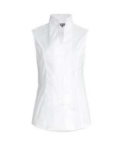 Misook Sleeveless Stretch-Cotton Blouse White -Helmut Lang And Misook Sales unnamed file 1563