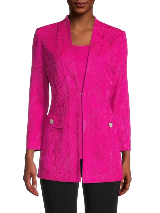 Misook Tailored Floral Knit Jacket 5 Misook Tailored Floral Knit Jacket - Image 3