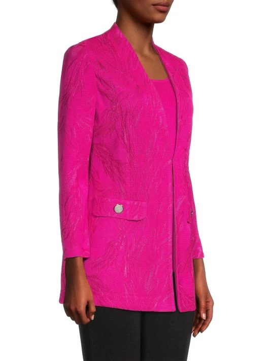 Misook Tailored Floral Knit Jacket 6 Misook Tailored Floral Knit Jacket - Image 4