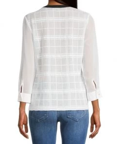 Misook Sheer Plaid Blouse 11 Misook Sheer Plaid Blouse -Helmut Lang And Misook Sales unnamed file 1586