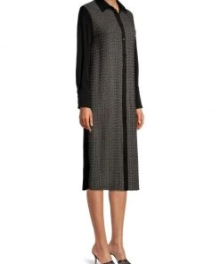 Misook Button-Front Multi-Media Shirtdress -Helmut Lang And Misook Sales unnamed file 1614
