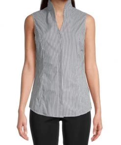 Misook Pinstripe Stretch Cotton Shirt 10 Misook Pinstripe Stretch Cotton Shirt -Helmut Lang And Misook Sales unnamed file 1619