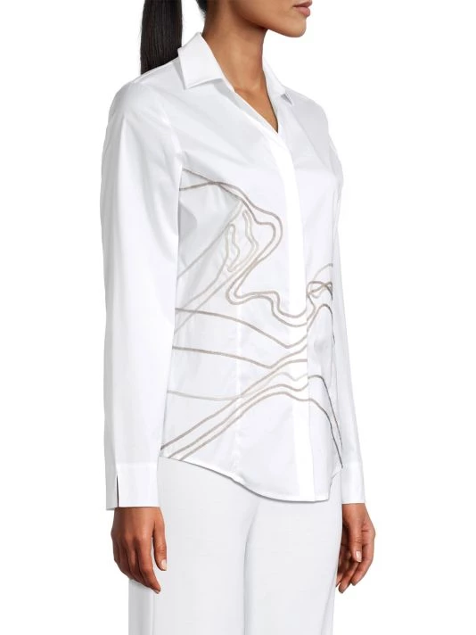 Misook Soutache-Embellished Poplin Shirt 5 Misook Soutache-Embellished Poplin Shirt - Image 3