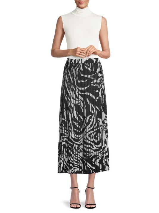 Misook Zebra Swirl Print Pull-On Knit Skirt 4 Misook Zebra Swirl Print Pull-On Knit Skirt - Image 2
